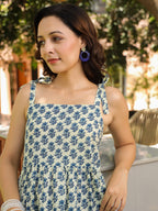 Women Floral Printed Cotton Peplum Top