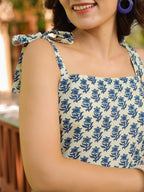 Women Floral Printed Cotton Peplum Top