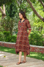 Women Geometric Printed Cotton Ethnic Dresses