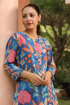 Floral Printed Pure Cotton Tunic With Trouser