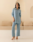 DENIM BLUE BUTTON DOWN SHIRT