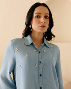 DENIM BLUE BUTTON DOWN SHIRT
