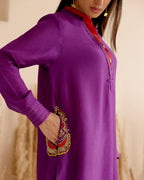 PURPLE DOUBLE COLLAR SHIRT