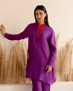 PURPLE DOUBLE COLLAR SHIRT