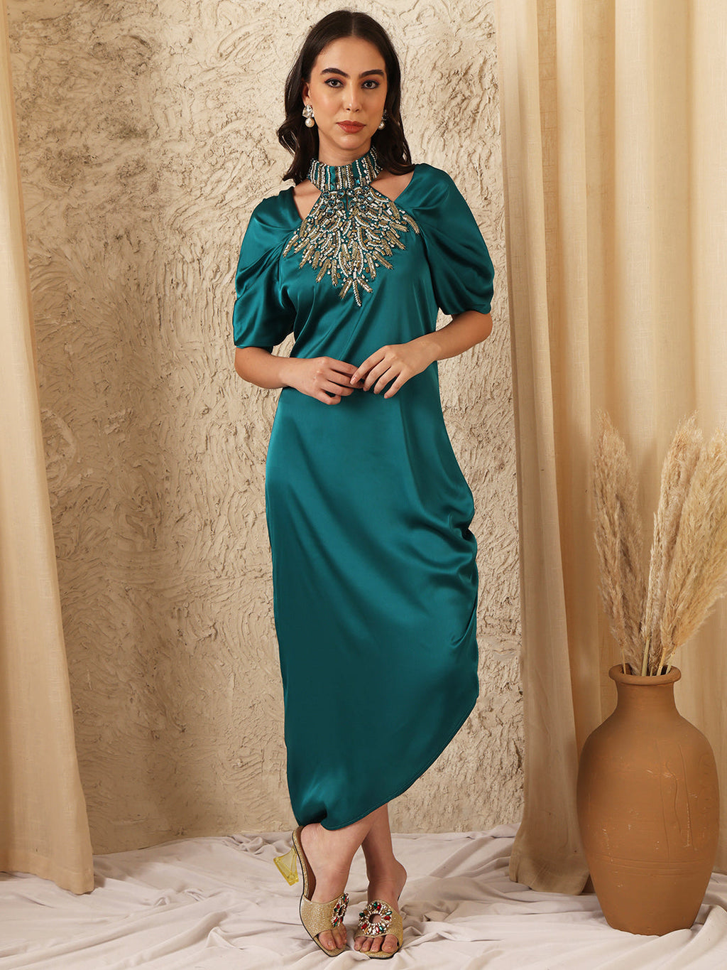 TEAL LOUDLESS DRESS