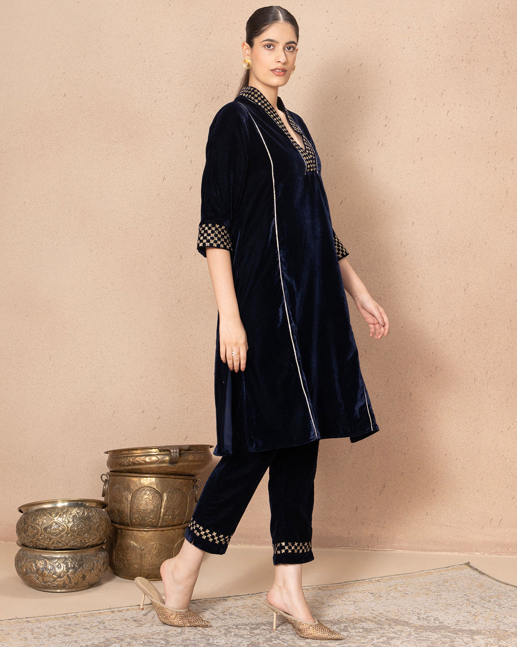 VELVET NAVY KALI TROUSER
