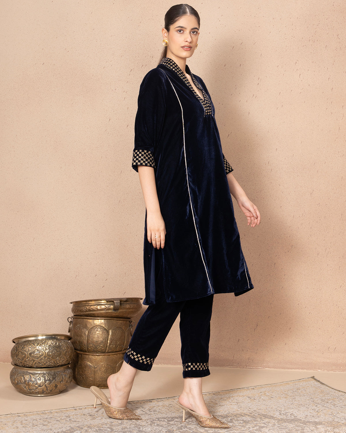 VELVET NAVY KALI TROUSER