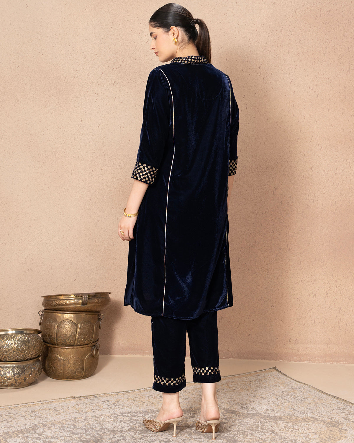 VELVET NAVY KALI TROUSER