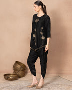 BLACK PETAL PANTS