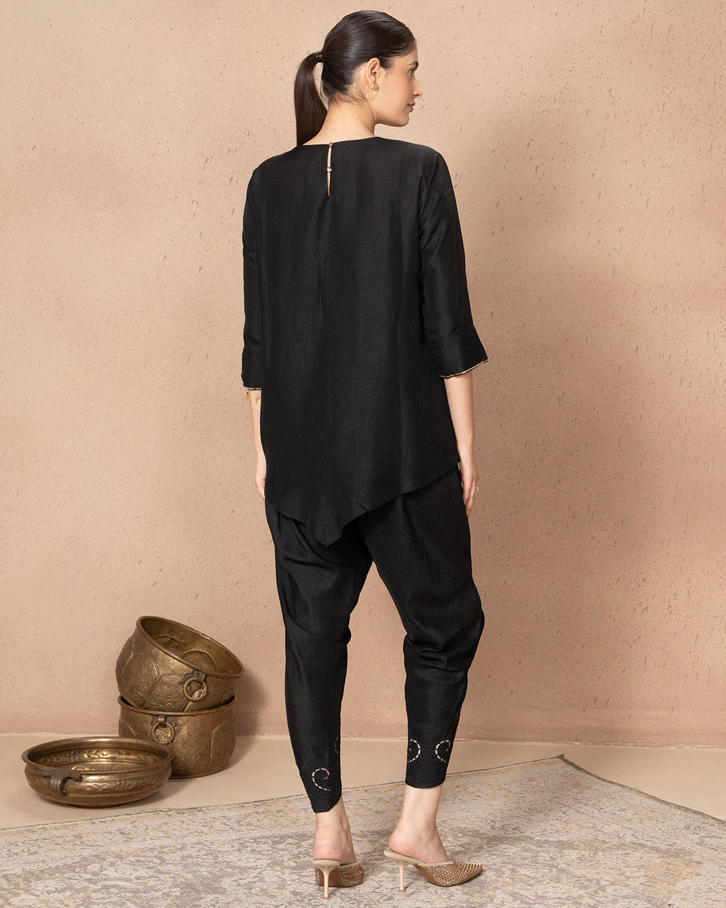 BLACK PETAL PANTS