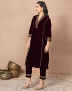 VELVET WINE KALI TROUSER