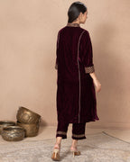 VELVET WINE KALI TROUSER
