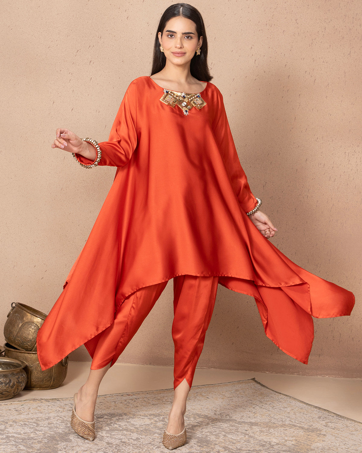 RUST ORANGE ZOLA TULIP PANTS