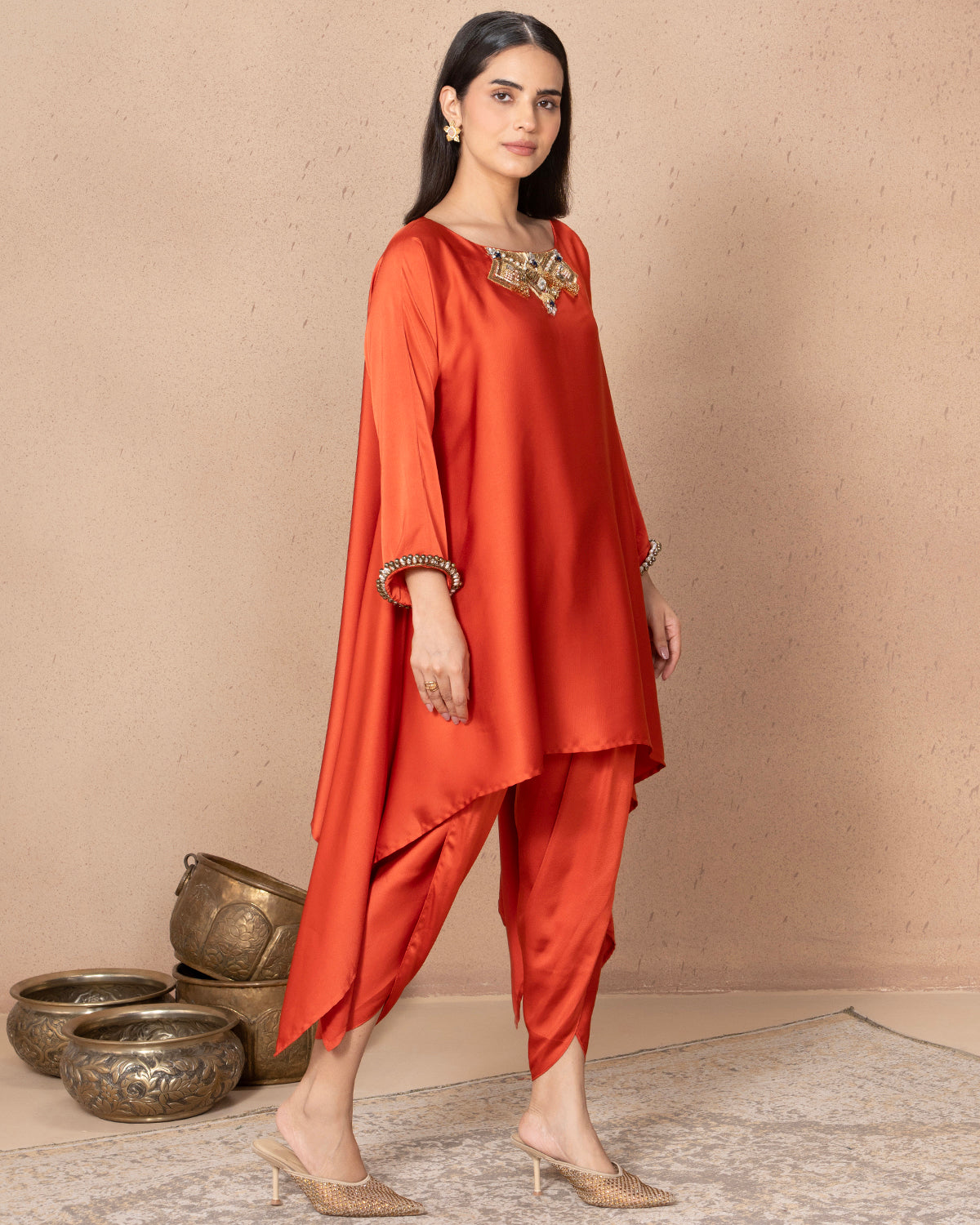 RUST ORANGE ZOLA TULIP PANTS