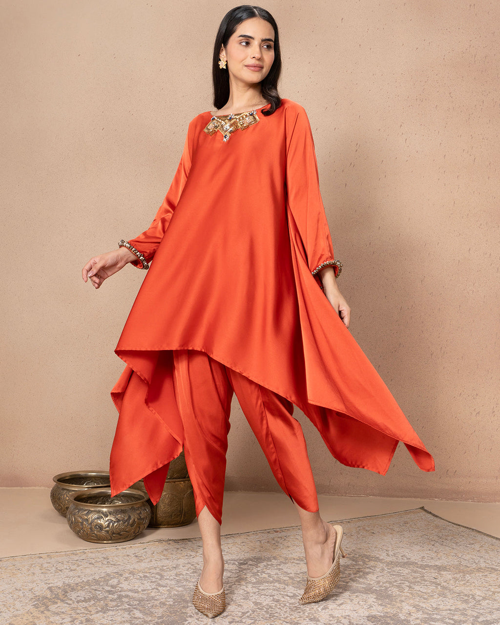 RUST ORANGE ZOLA TULIP PANTS