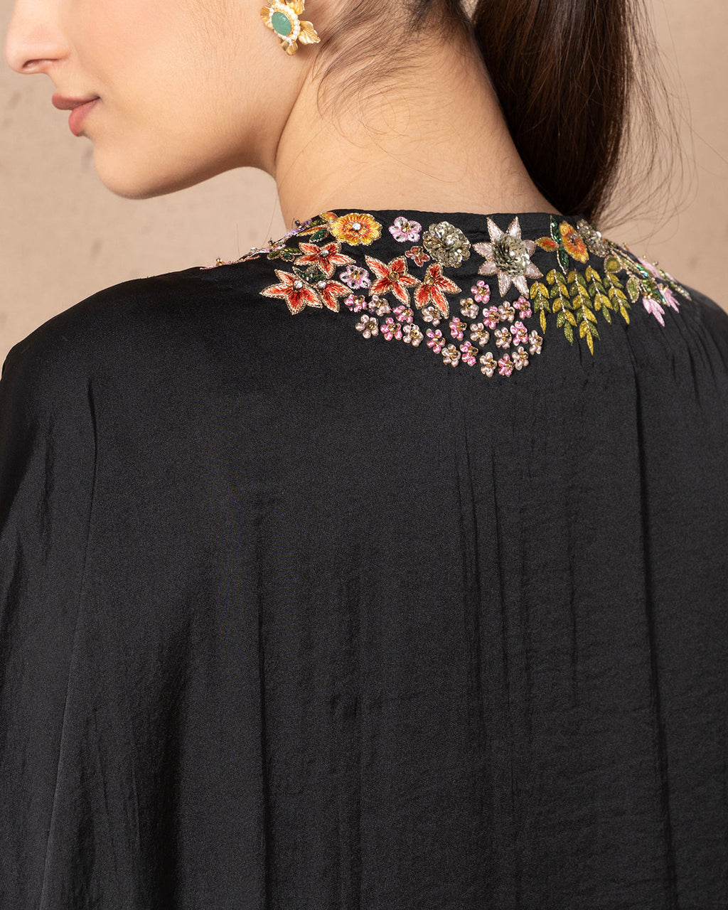 BLACK VELURA DRESS