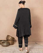 BLACK SATIN RADICAL TUNIC