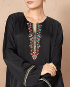BLACK SATIN RADICAL TUNIC