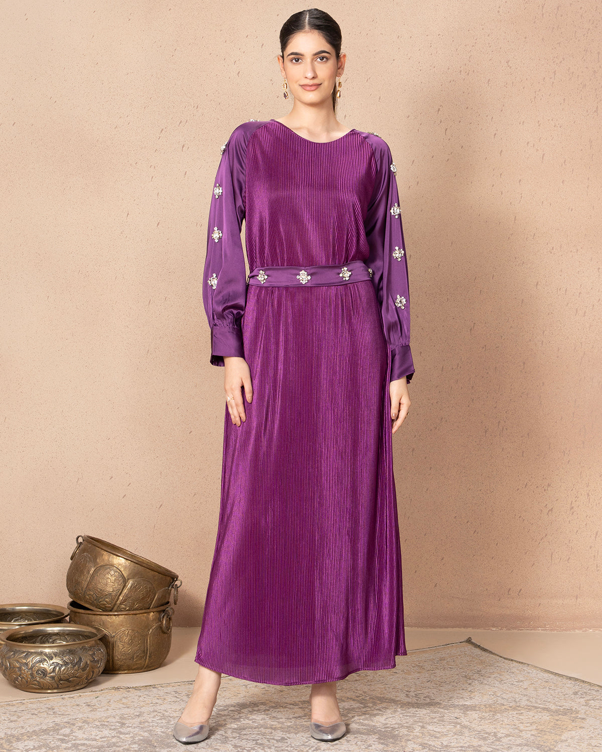 PLUM BANDISH DRESS