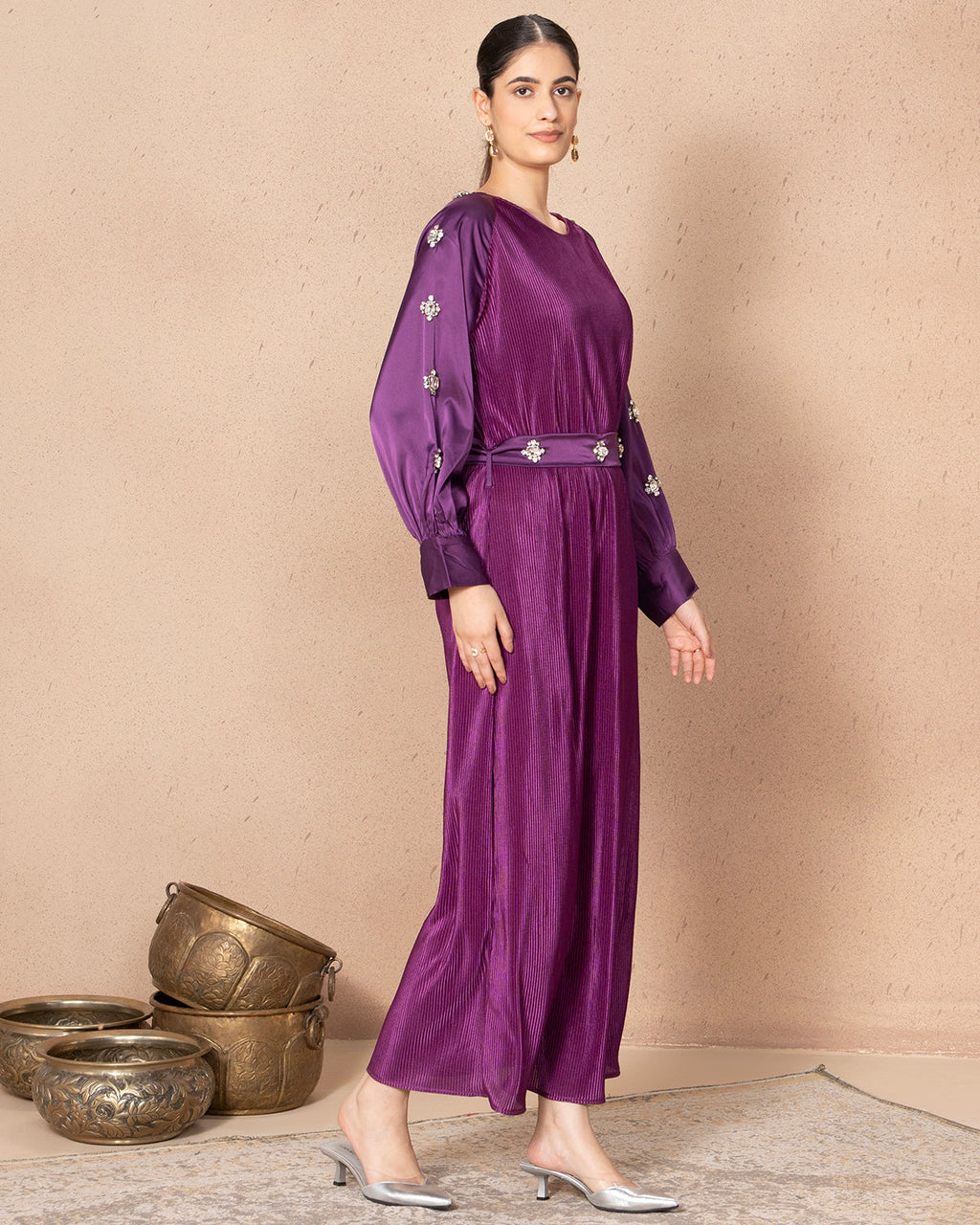 PLUM BANDISH DRESS