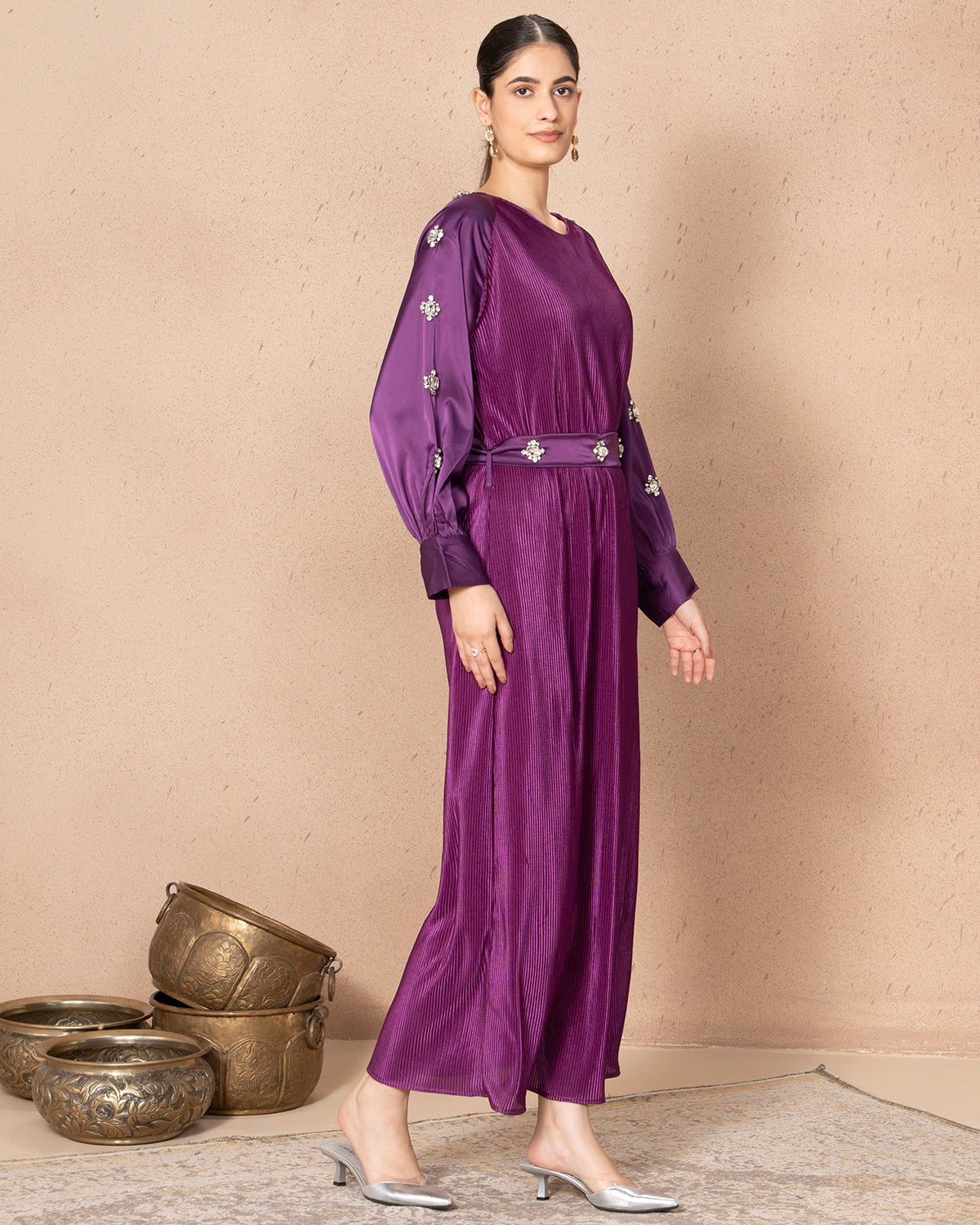 PLUM BANDISH DRESS