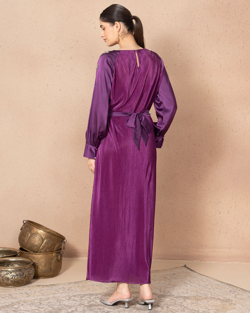 PLUM BANDISH DRESS