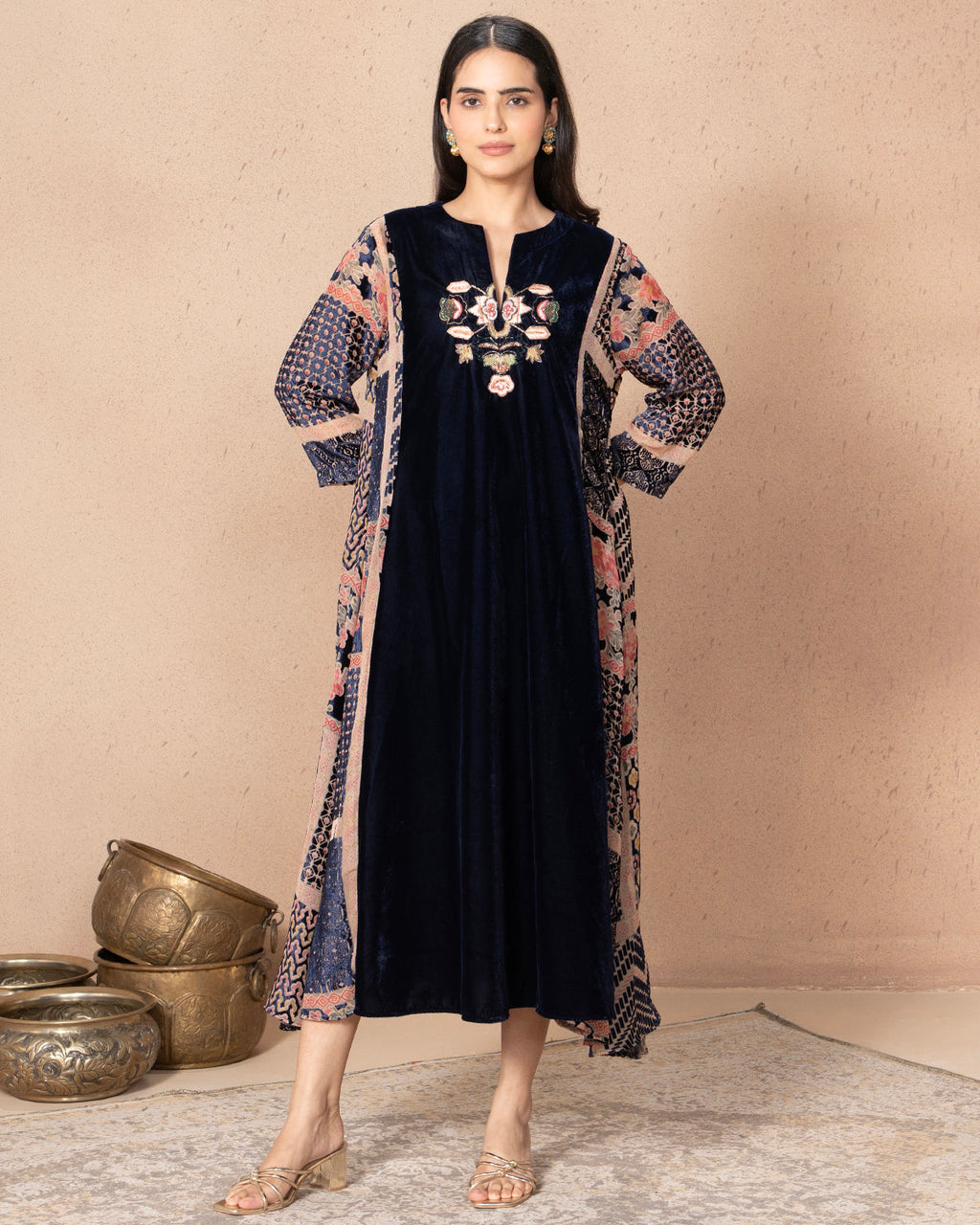 NAVY VELVIQUE TUNIC