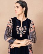 NAVY VELVIQUE TUNIC