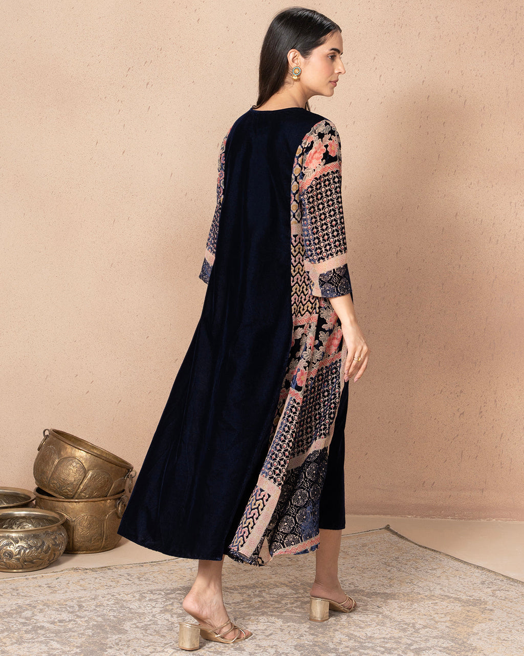 NAVY VELVIQUE TUNIC