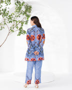 BLUE VANYA COLLARED BUTTON  DOWN SHIRT