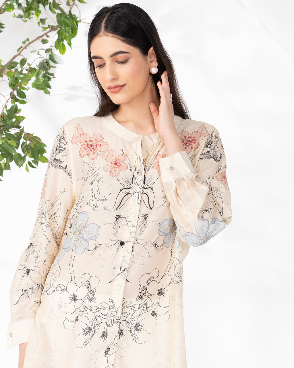 BEIGE DANISH BUTTON DOWN SHIRT
