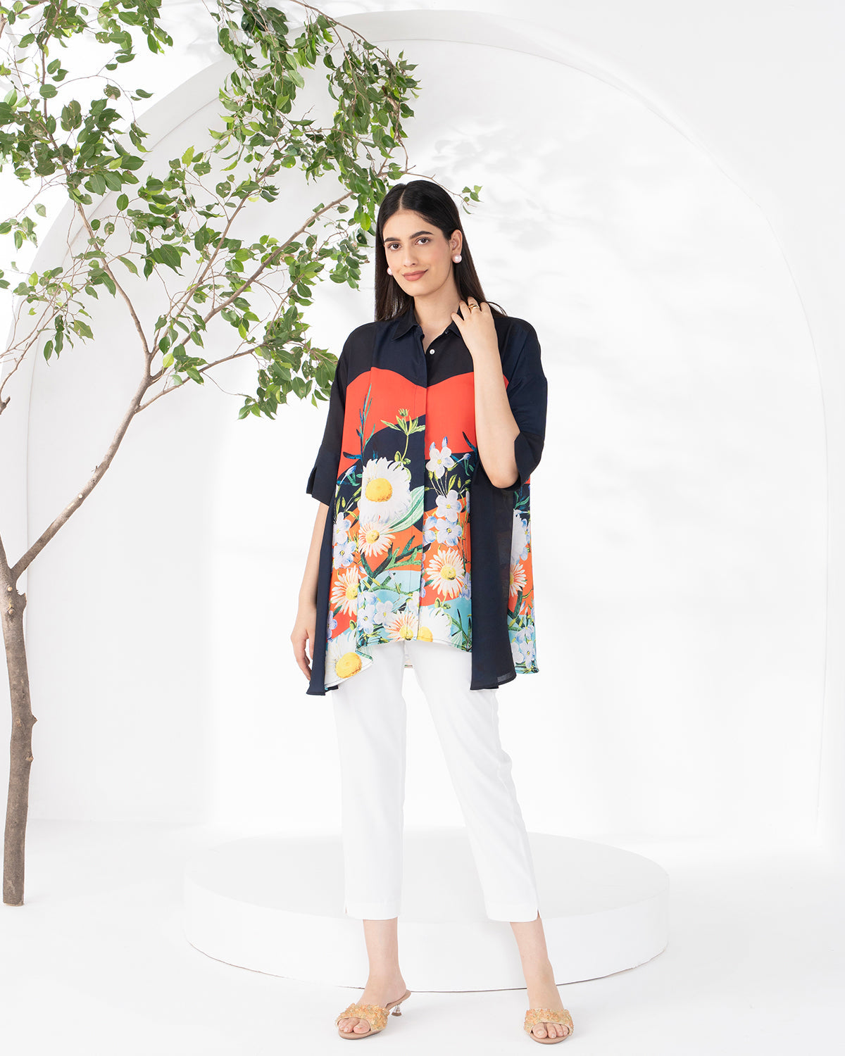 RED SIDE PANEL FIORE SHIRT
