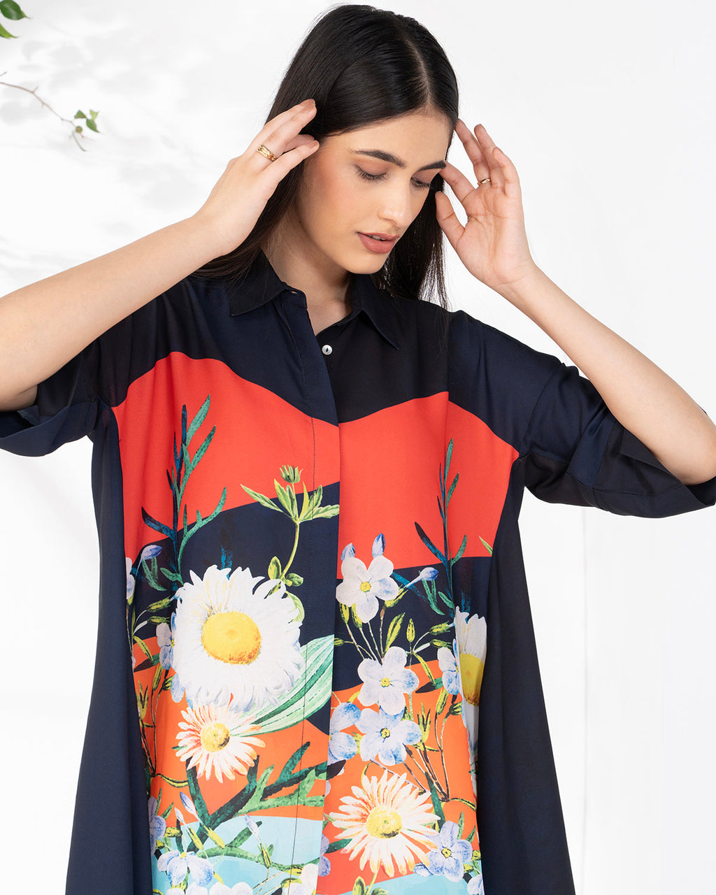 RED SIDE PANEL FIORE SHIRT