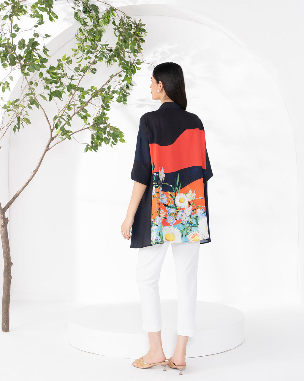 RED SIDE PANEL FIORE SHIRT