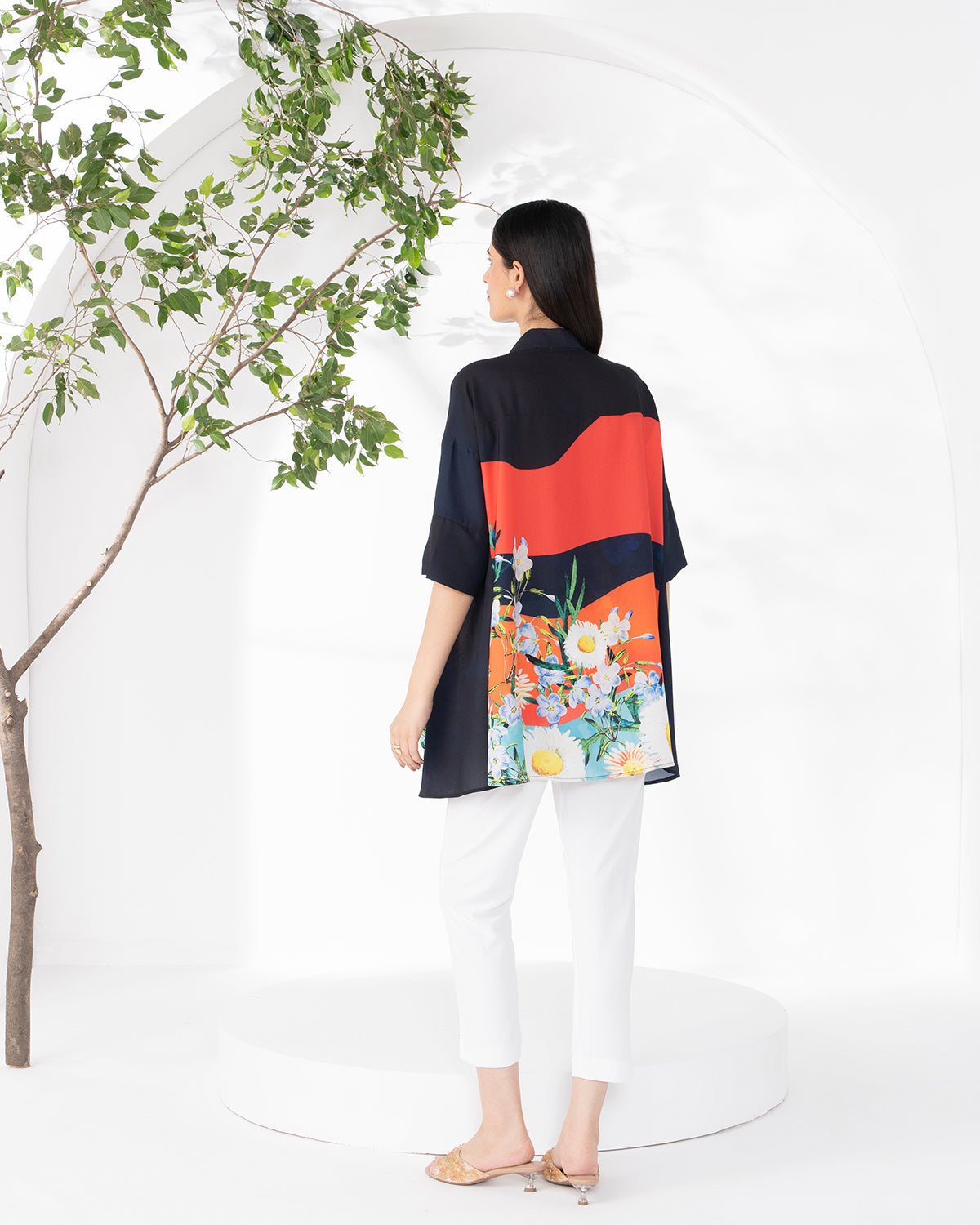 RED SIDE PANEL FIORE SHIRT