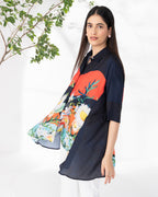 RED SIDE PANEL FIORE SHIRT