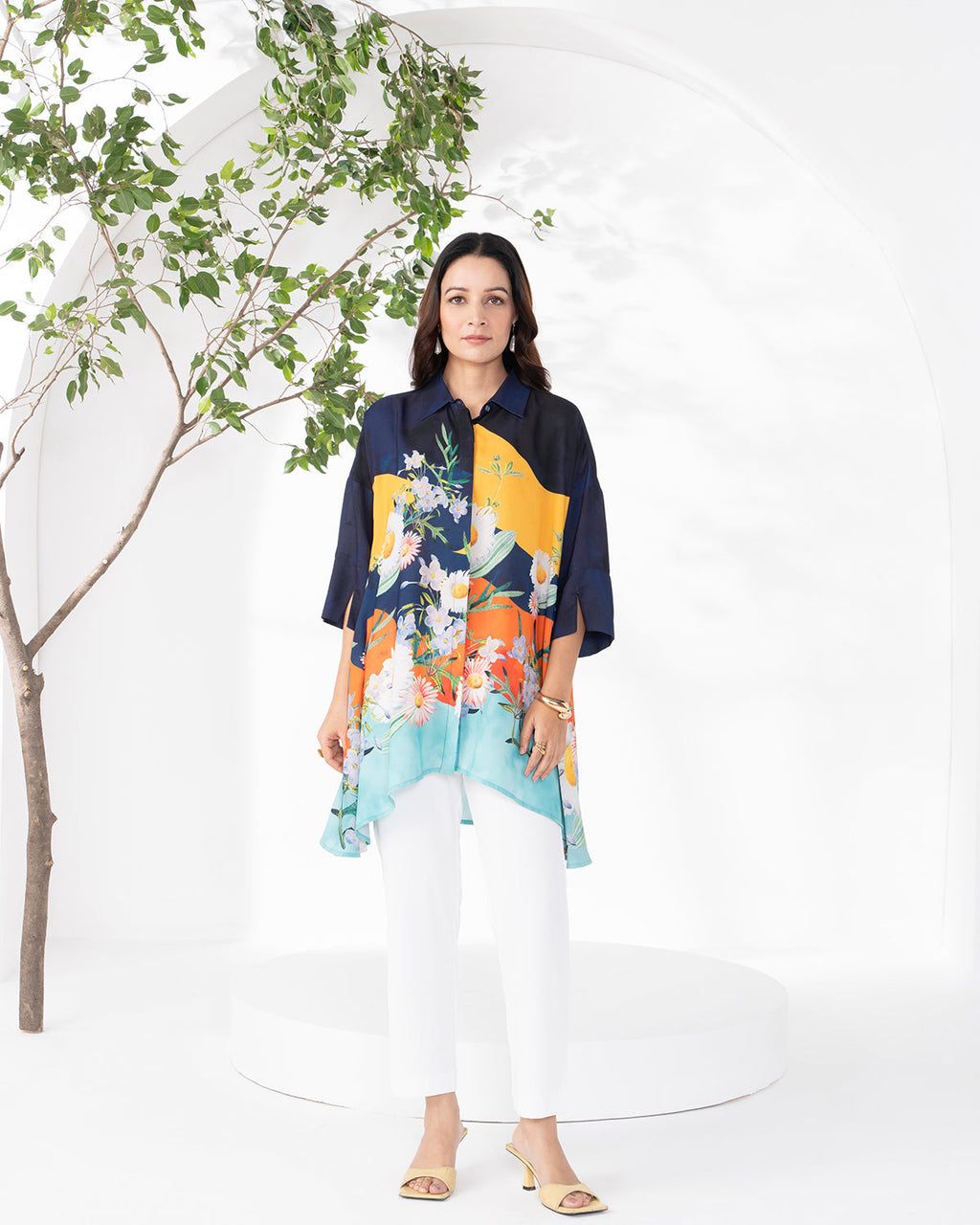 YELLOW SIDE PANEL FIORE SHIRT