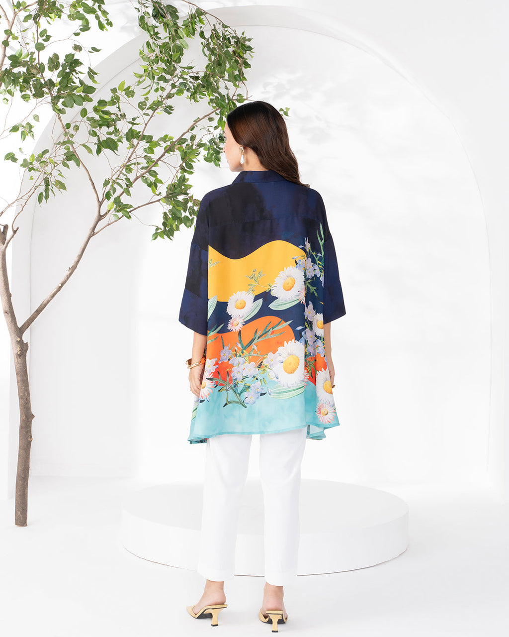 YELLOW SIDE PANEL FIORE SHIRT
