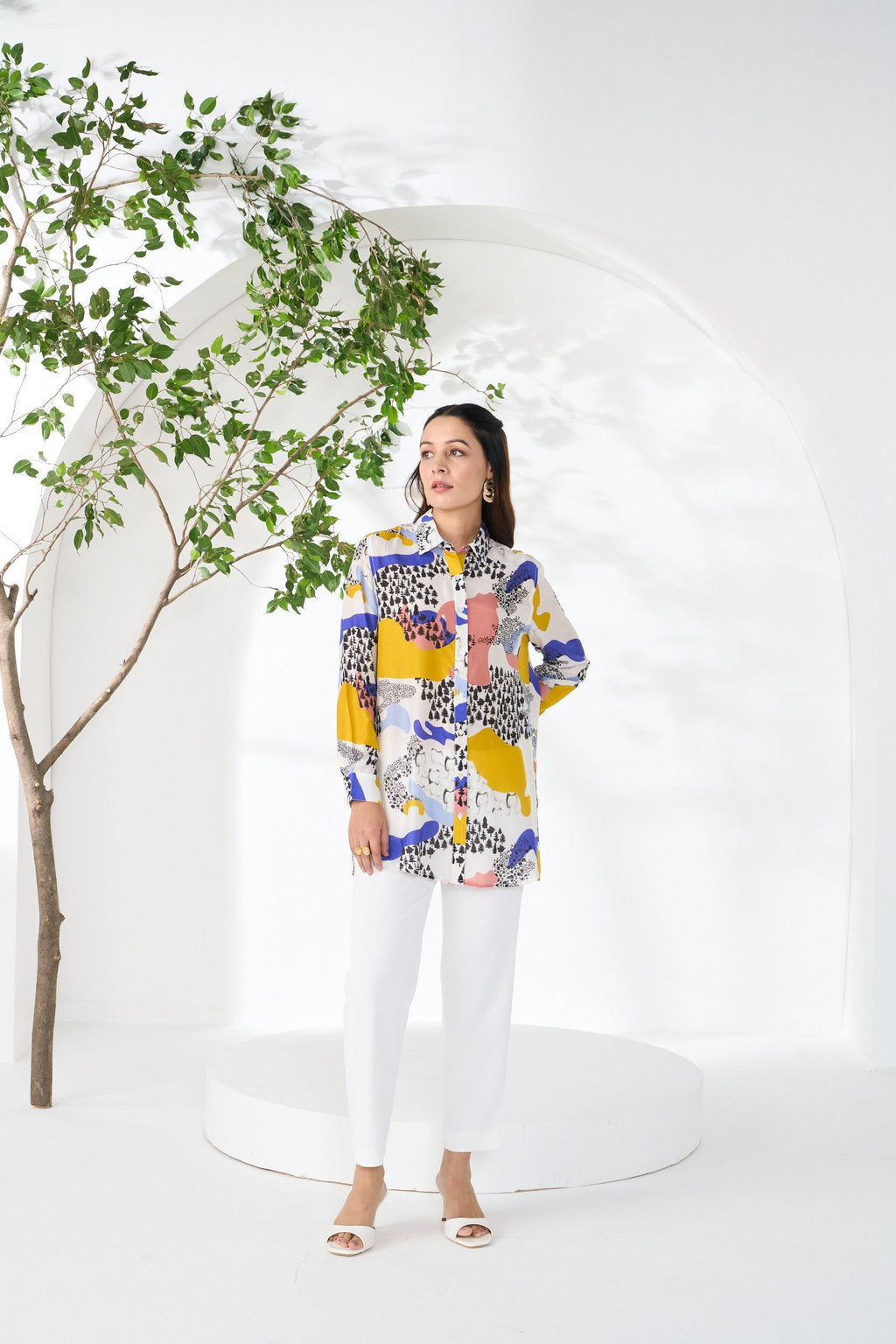 YELLOW AVANT COLLARED BUTTON DOWN SHIRT
