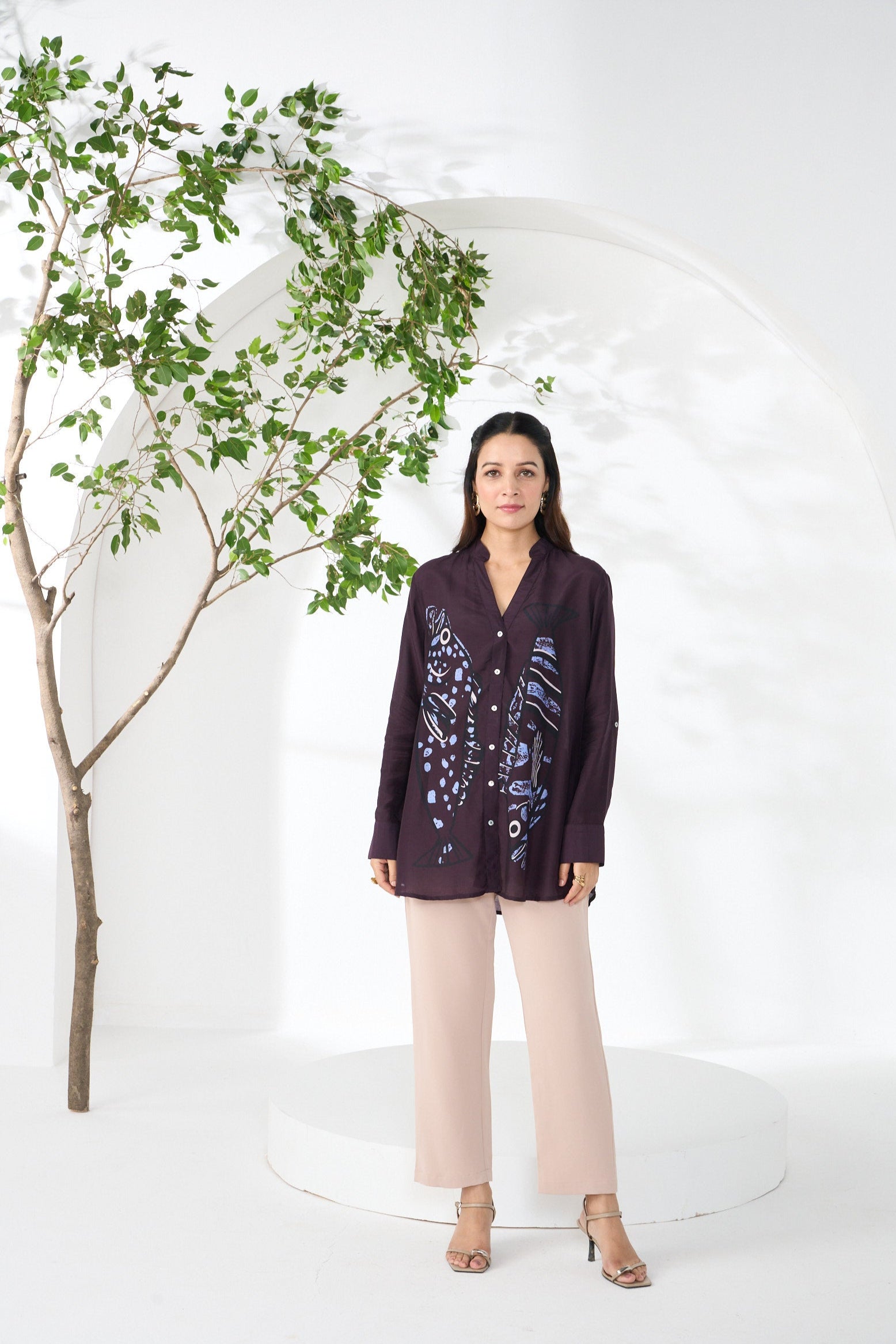 EGGPLANT MIRZA SAMAYA SHIRT
