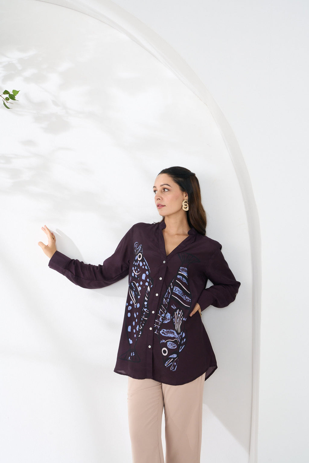 EGGPLANT MIRZA SAMAYA SHIRT