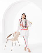 WHITE WEDGE CONCEALED BUTTON SHIRT