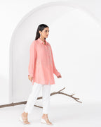 PEACH FLORET CRYSTALLINE SHIRT