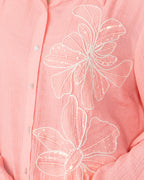 PEACH FLORET CRYSTALLINE SHIRT