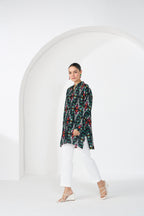 BLACK RAZA CONCEALED BUTTON SHIRT