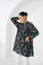 BLACK RAZA CONCEALED BUTTON SHIRT