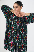 BLACK RAZA CONCEALED BUTTON SHIRT