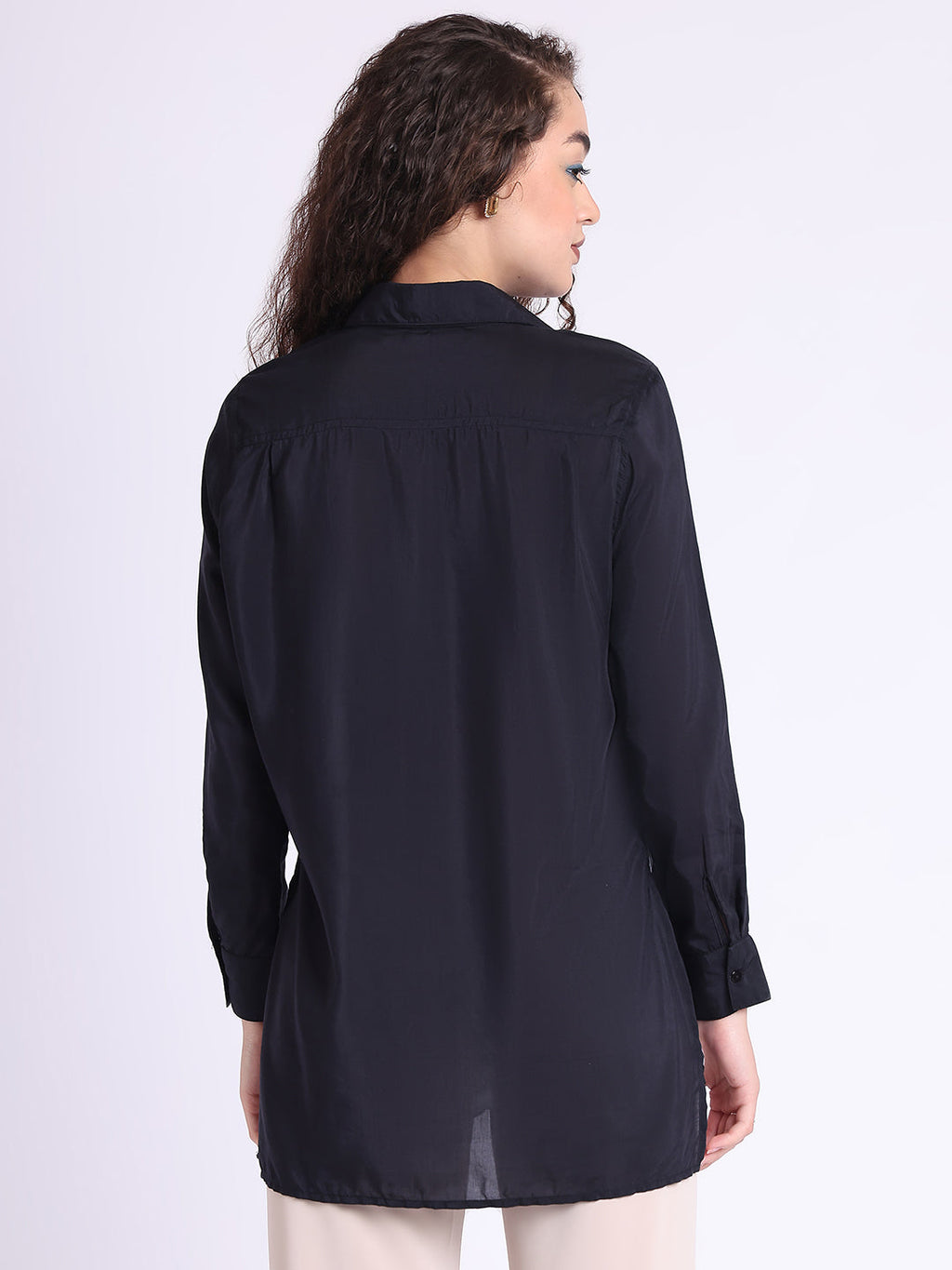 BLACK NILGIRI COLLARED BUTTON DOWN SHIRT