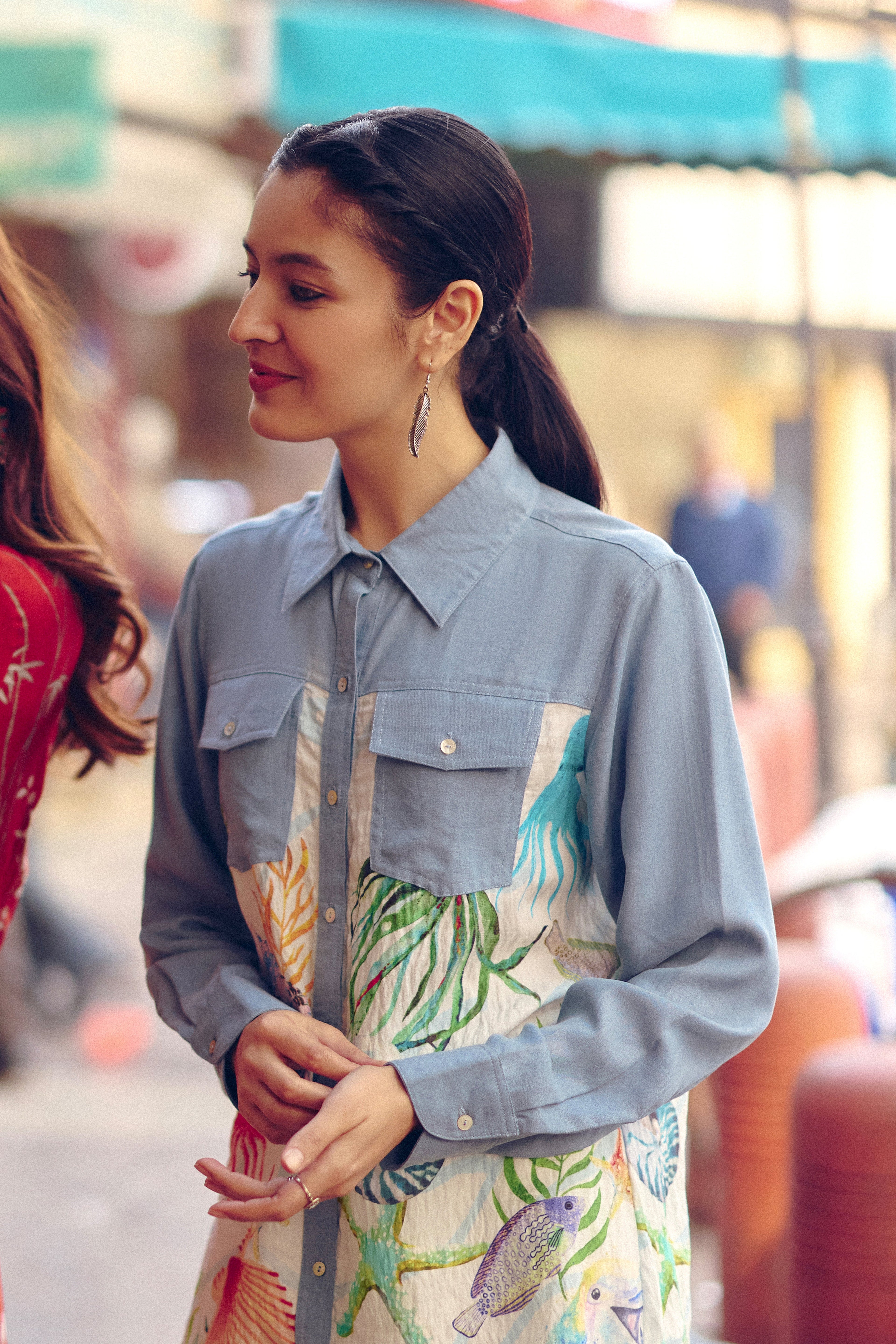 SHELL ICE BLUE DOVE SHIRT