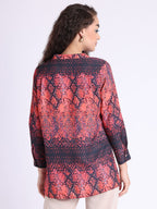 ORANGE SNAKE BUTTON DOWN SHIRT